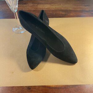 Stuart Weitzman Black Suede Pointed Toe Pumps Size 7.5